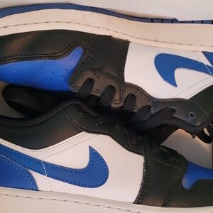 Jordan Black and Blue Sneakers Classic Design